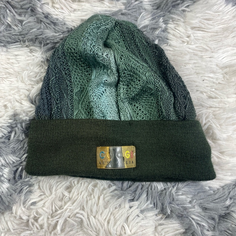90s Vintage Y2K Authentic Australian Coogi Knit Beanie Skully Hat Old School